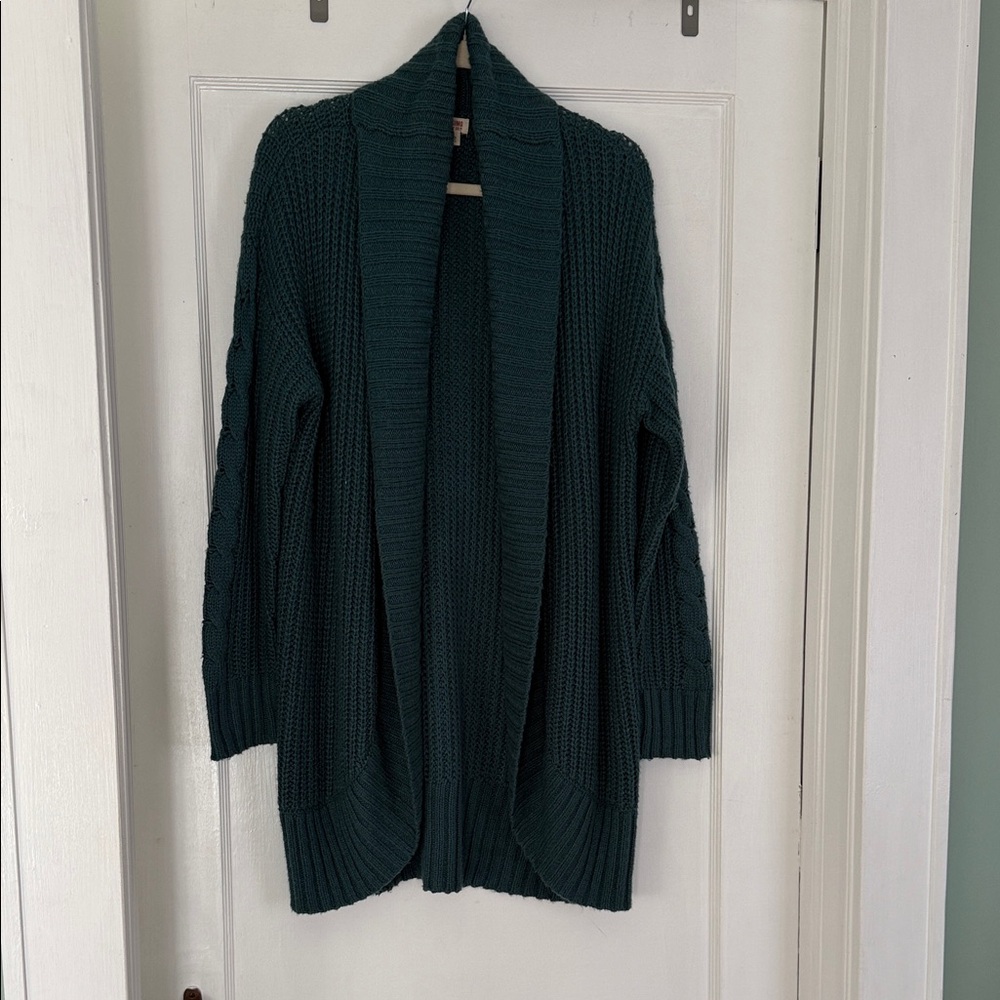 Mossimo Supply Co. Dark Teal Open-Front Chunky Knit Cardigan